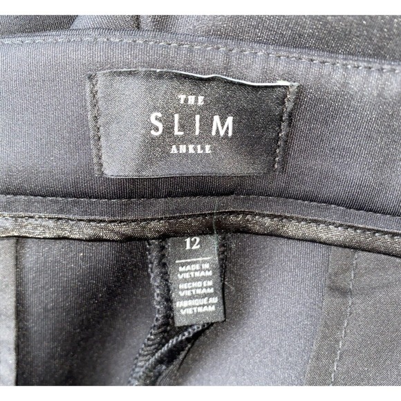 White House Black Market The Slim Ankle Pant Ponte Black High Rise Jewel Size 12 - Picture 5 of 6